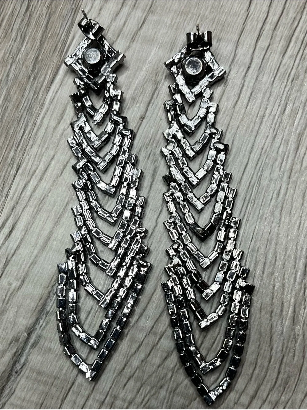 Black Crystal Drop Earrings